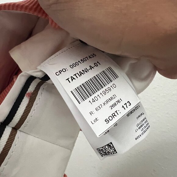 Hugo Boss Coral Tatiani Textured Cropped Twill Trouser Pants Womens Size 6 - Picture 7 of 8